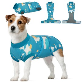 Kuoser Dog Recovery Suit for Surgery, Soft Dog Surgery Suit Female Male Spay Neuter, Anti-Licking Pet Onesie for Abdominal Wounds, Skin Disease, Doggy Cone Alternative Surgical Recovery Bodysuit, M