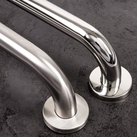 Stahlia Grab Handles for Seniors Diameter 25 mm Handrail Stainless Steel Shiny 300 mm Standing Aid Toilet Towel Holder Bathroom Bath Handle Shower Handle