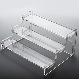 Acrylic Display Rack, 1 Count Modern 3 Layer Clear Perfume Cosmetic Storage Rack, Desktop Storage Organizer for Bathroom, Bedroom, Living Room, Office - Color: Clear, Specification: 26cm