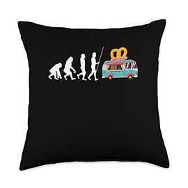 Pretzel Bakery Food Truck Food Lover Apparel Chocolate Covered Sticks and Pretzel Rods Throw Pillow, 18x18, Multicolor