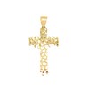 AMZ Jewelry 10k Yellow Gold Cross Pendant Diamond Cut Nugget