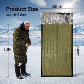 Emergency Sleeping Bag Survival Bag 3 Pack | Thermal Waterproof Mylar Bivy Sack for Adults | Portable Emergency Sleeping Bags for Survival, Extreme Cold, Camping, Hiking, and Outdoor Emergency Gear