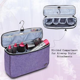 Teamoy Teamoy Travel Storage Bag Compatible with Dyson Airwrap Styler, Portable Travel Organizer for Airwrap Styler and Attachments, Purple