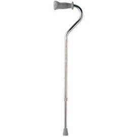 Sammons Preston Adjustable Aluminum Walking Cane with Standard Handle, Ergonomic Cane, Orthopedic Cane, Offset Walking Stick for Independent Mobility, Comfort Handle for Elderly, Disabled, Handicapped