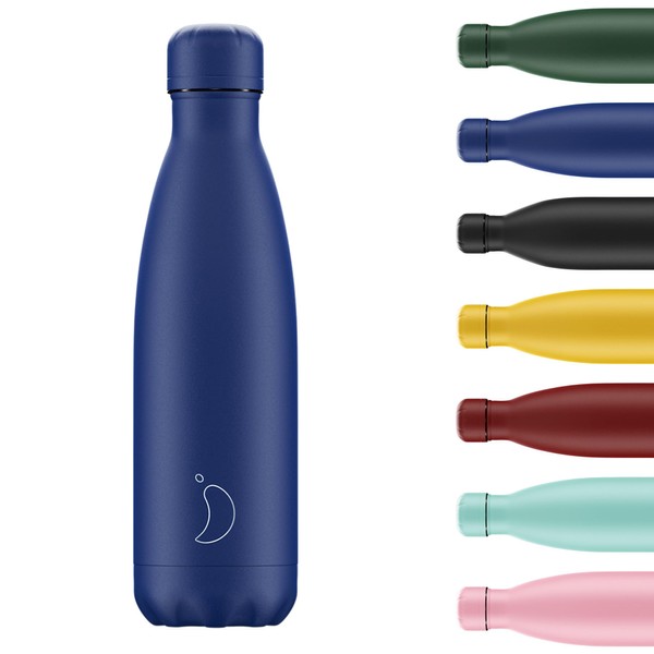 Chilly's Water Bottle - Stainless Steel and Reusable - Leak-Proof, Sweat-Free - Mat - All Blue - 750 ml