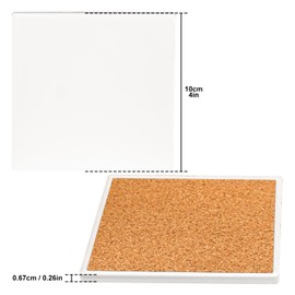 IHDYPPEW 40 Pack 4 x 4 Inch Square Sublimation Ceramic Tiles for Crafts, Sublimation Ceramic Coasters Tiles with Cork Backing Pad, Perfect for DIY Crafts and Sublimation Projects(Glazed)