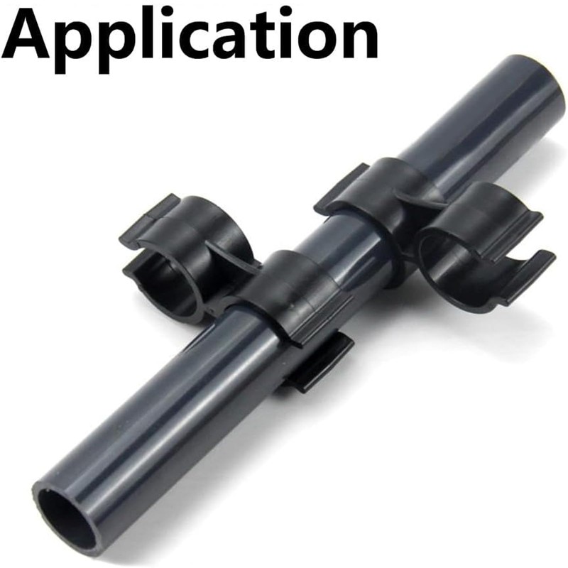40PCS Double Clips Pipe Clamp Clips, PVC Plastic Shelf Pole