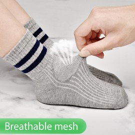 Kids Boys Cotton Socks, 12 Pairs Athletic White Black School Breathable junior Socks for Toddler teenage 6-8 Years Sports Running Walking