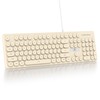 iRoboosta Quiet Keyboard Wired Membrane Keyboard Aesthetic, Full Size 104