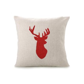 Sequin Deer Patches Christmas Iron On Appliques 2 PCS Red Reindeer Xmas Elk Head Sew On Fabric Embroidery Sticker DIY Decoration for Tops, Christmas Costume, Pajamas, Jackets, Coats