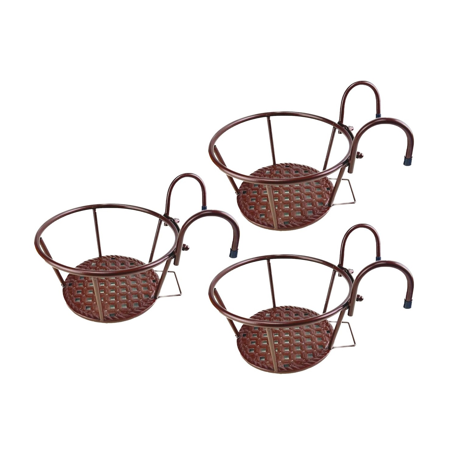 NEISRAI Iron Art Metal Railing Flower Pot Hanging Basket for Indoor Pot ...