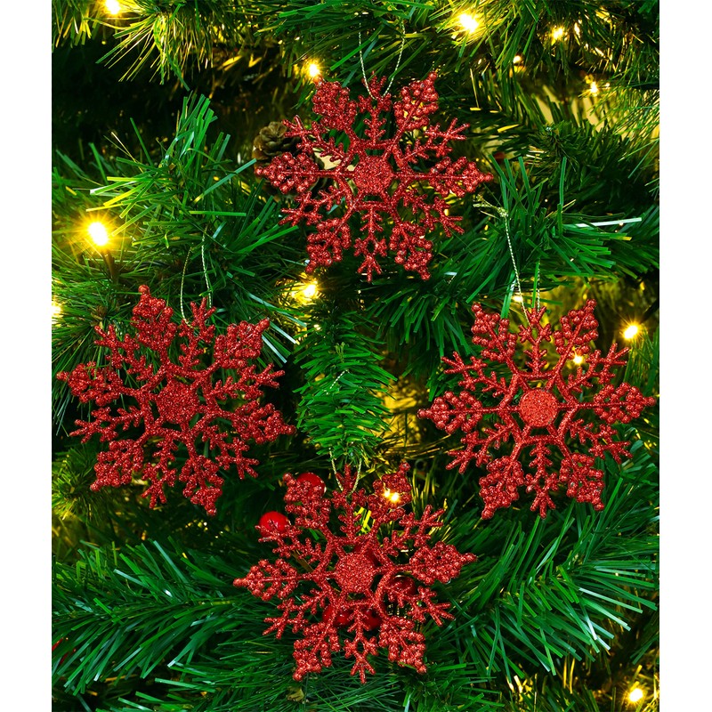 Christmas Concepts® Pack of 12 - 10cm Glitter Snowflake Hanging