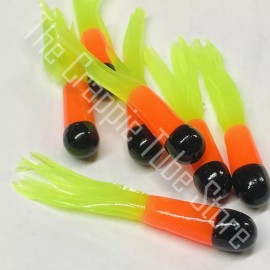 Garlco Lures 1.5" Tri-Color Crappie Tube 50 Pack        Black/Orange/C