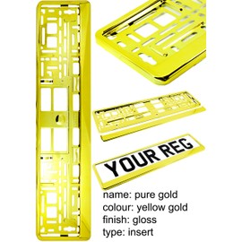 TAPORT® PURE GOLD CAR REGISTRATION HOLDER FOR ANY CAR , VAN , TRUCK , TRAILER