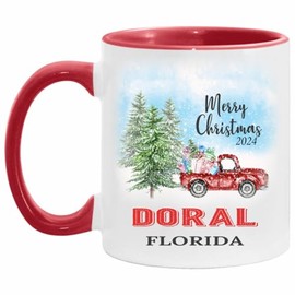 Doral Mug Doral Florida Gifts Travel Souvenir Mug Christmas Mug Ceramic 11oz White