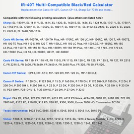 LinkDocs IR40T Compatible Calculator Ink Ribbon Replacement for Casio hr-100tm Ink IR-40T Calculator Ink Roller Compatible with Canon P23-dhv Sharp EL-1801V Individually Sealed (Black and Red, 3-Pack)