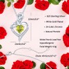 FANCIME 925 Sterling Silver August Birthstone Necklace Rose Heart Pendant