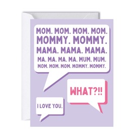 Mom Birthday Card Funny, 30th 40th 50th 60th 65th Bday Card, Mothers Day Card, For Her/Grandmother/Grandma/Stepmom/Aunt/Thank You Greeting Card (Mom. Mom. Mom...)