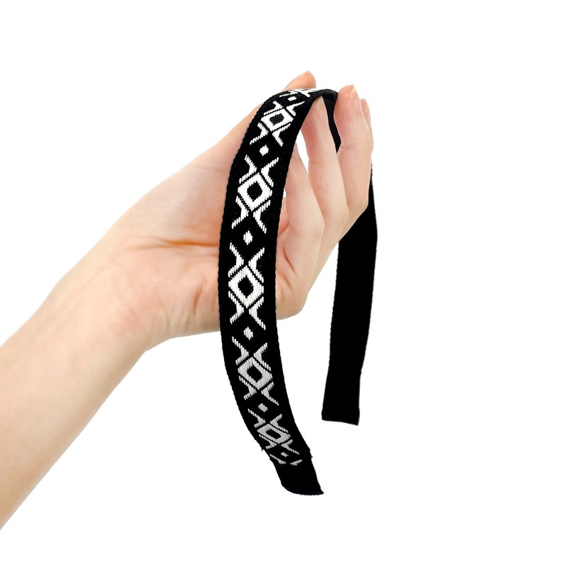 Burnaby Slim Black and White Diamond Hairband / 버나비 슬림