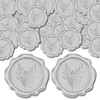 CRASPIRE 50pcs 1 Box Eucalyptus Leaf Wax Seal Stickers Silver