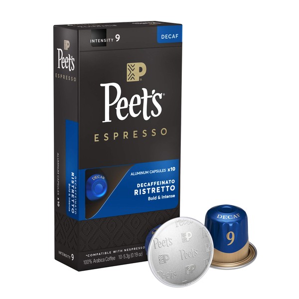 Peet's Coffee Espresso Capsules Decaffeinato Ristretto Intensity 9, Single Cup