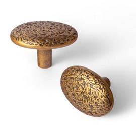 Goo-Ki 6 Pack Zinc Alloy Drawer Knobs-Big Oval Antique Brass Cabinet Knob