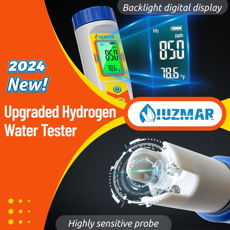 UIUZMAR Hydrogen Water Tester pH Meter 6 in 1 pH