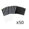 Pack of 50 Hand-Held Mini Flags Black 14 x 21
