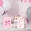 JarThenaAMCS 24Pcs Pink Bow Paper Bags Cute Bow Knot Treat