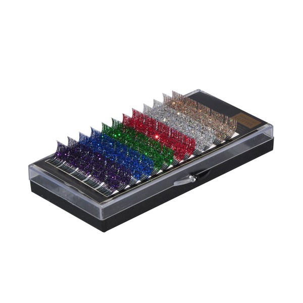 Eyelash Extension Color Glitter Lashes C Curl .by Alluring (C