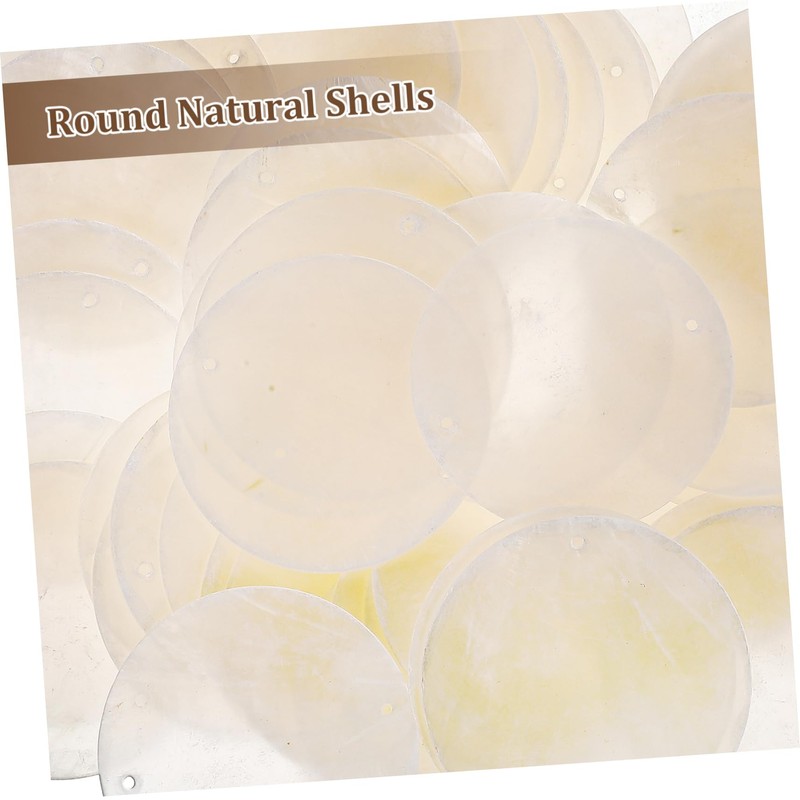 Garneck Pack of 50 Round Natural Shell Discs with Holes
