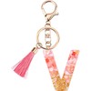 Rohans Pink and Gold Resin Alphabet Initial Letter Keychain, Bag