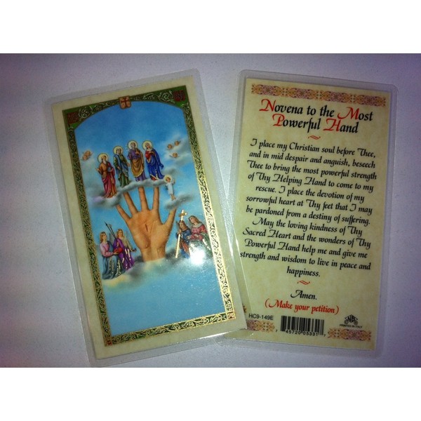 Holy Prayer Cards For The Novena to the Most Powerful Hand in English