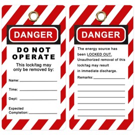 Boviisky Lockout Tagout Tags, 10 Pack Loto Tags with Markers, for Loto and Equipment Repair, 9001