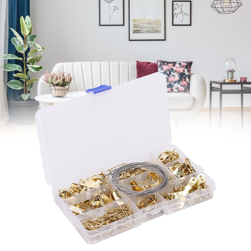 230PCS Photo Frame Hook Kit NonTrace Screw Nail for Wall