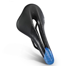 Bike Seat Cushion Shock Absorbing Breathable Comfortable PU High Elasticity Bike Saddle Replacement Black Blue Free Size