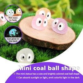 YFaith YFaith 100 Stck Mini Figuren, Leuchtende Armaturenbrett Deko, Briketts Mini Harz Monster Figuren, Bunt Kohlekugel Auto Rckspiegel Dekoration, mit Klebepunkten, fr Auto Deko Innenraum