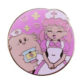 Nurse Joy and Chansey Video Game Anime Manga 1.2" Enamel Pin Badge, 1.2 Inches Wide, Enamel, enamel