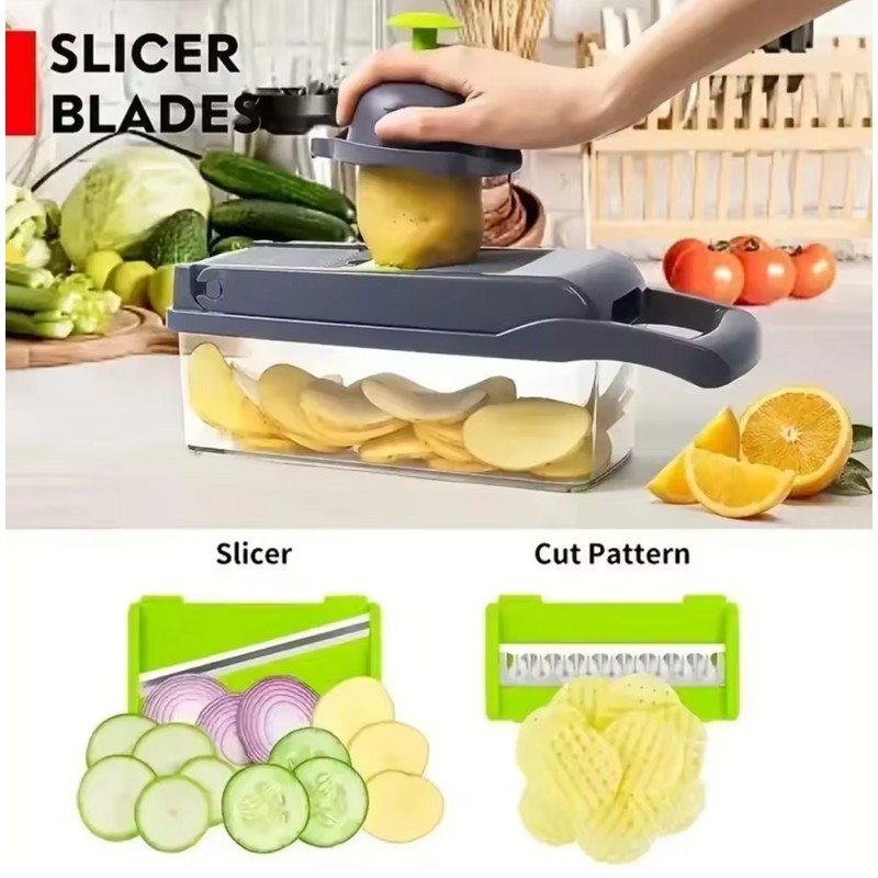 Multifunctional Vegetable Chopper 14 in 1 - Food Slicer, Dicer