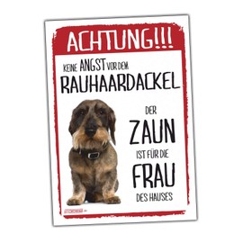 Rauhaardackel Dachshund Sign Warning Fence Woman Saying Door Sign Warning Sign Gift Idea Funny Saying Dog Motif Aluminium Weatherproof Dog Sign Cool Design Dog Sign