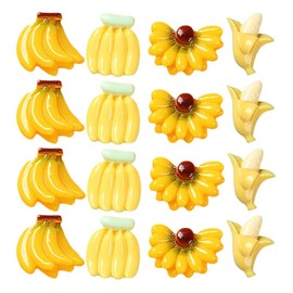 TOYANDONA 50pcs Mini Bananas Ornaments for Banana Prop Fake Bananas Mini Artificial Bananas Tiny Bananas Miniature Bananas for Dollhouses Cute Banana Bread Decoration Mini Fruits Resin