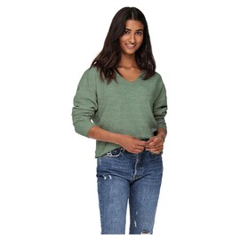 Bestseller A/S Women's Onlrica Life L/S V-Neck Jumper KNT Noos Sweater, Hedge Green/Detail:Melange, S