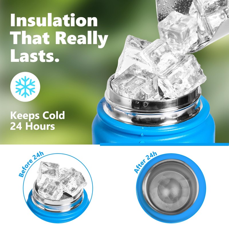 EIPOSAU Insulated Water Bottle with Lid & Boot & Stickers,