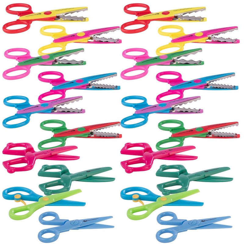 Playtastic Children's Scissors: 20-Piece Craft Scissors Set for Children, with
