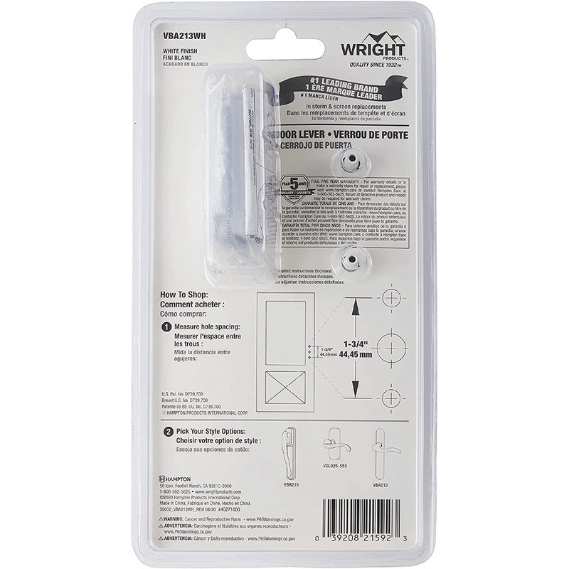 Wright Products - Bayfield Surface Lever Mount Latch for Screen