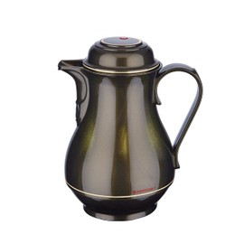 ROTPUNKT 330 Christa Insulated Jug, 1.0 L, Two-Function Screw Cap, BPA-Free, Healthy Drinking, Made in Germany, Warm and Cold, Glass Insert, Black Honey