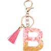 Rohans Pink and Gold Resin Alphabet Initial Letter Keychain, Bag