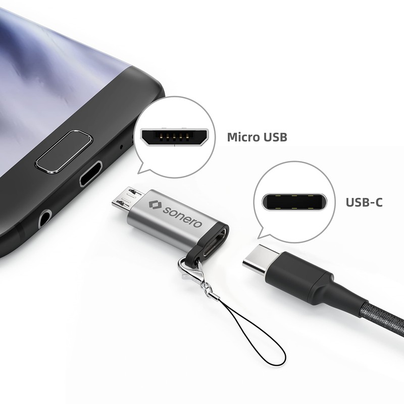 Sonero Micro USB auf USB-C Adapter, kompatibel mit Apple Geräten,