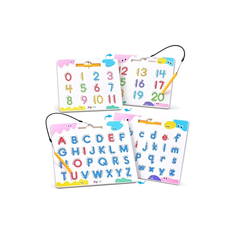 JoyCat Magnetic Letter and Number Tracing Board Set, Double Sided