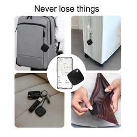 Smart Bluetooth Tracker 2-Pack – Key Finder & Luggage Locator, Compatible with iOS Devices, Anti-Lost Item Tracker for Keys, Wallet, Backpack & Travel Bags (Black)